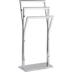 MSV Handdoeken ophangrek badkamer - zilver chroom metaal - 41 x 87 cm - Handdoekrekken