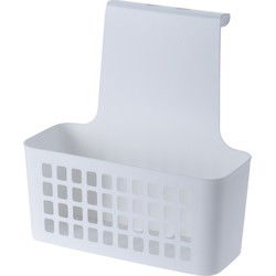 Badkamer of kast opberg/sorteer hang mandje - 24 x 10 x 25 cm - wit - Opbergmanden