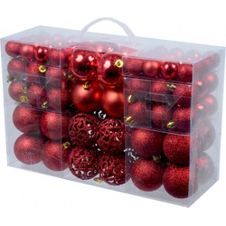 Pakket met 100 stuks voordelige rode kerstballen - Kerstbal