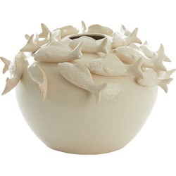 Light & Living - Vaas FISH - Ø40x27cm - Wit