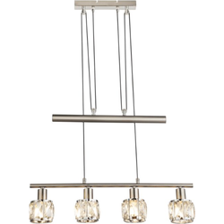 Moderne hanglamp Kris - L:60cm - E14 - Metaal - Grijs