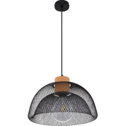 Industriële hanglamp Vitiano - L:35cm - E27 - Metaal - Zwart
