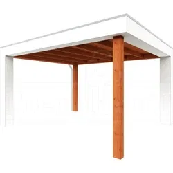 Trendhout douglas overkapping Verona links, 400 x 400 cm