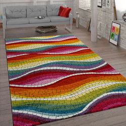 Laagpolig Gekleurd Vloerkleed Visora - Multi - 120x170 cm