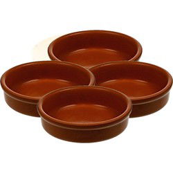 Kleine tapas schalen bruin - set 16x - Creme brulee bakjes - D7 cm - Serveerschalen