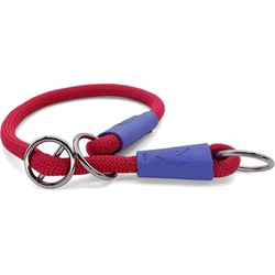 MORSO HALF SLIP HALSBAND HOND REGULAR ROPE GERECYCLED RED VELVET ROOD 60X1 CM