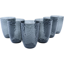 OTIX Kunststof Drinkglazen - Herbruikbaar - Set van 6 - Waterglas - Limonadeglazen - Grijs - 380ml - ZEPHYR