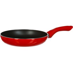 Koekenpan - Alle kookplaten geschikt - rood/zwart - dia 20 cm - Koekenpannen