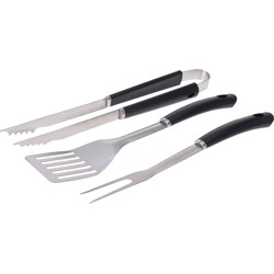 BBQ/barbecue gereedschap set 3-delig RVS - tang - vork - spatel - Barbecuegereedschapset