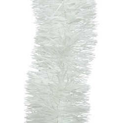 1x Kerst lametta guirlandes winter wit 10 cm breed x 270 cm kerstboom versiering/decoratie - Kerstslingers