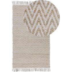 Beliani AFRIN - Laagpolig-Beige-Katoen, Jute