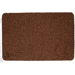 Anti slip deurmat/schoonloopmat pvc bruin extra absorberend 60 x 40 cm voor binnen - Deurmatten