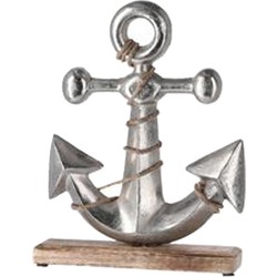 Scheep/schip anker beeld - 24 x 33 cm - maritieme home decoraties - aluminium - Beeldjes