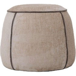 PTMD Poef Napoli - 50x50x40 cm - Textiel - Beige