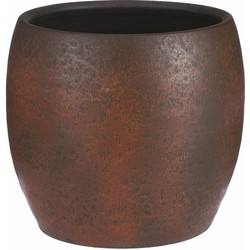 Mica Decorations Bloempot/plantenpot - roest/terracotta bruin - voor kamerplant - H26 x D28 cm - Plantenpotten