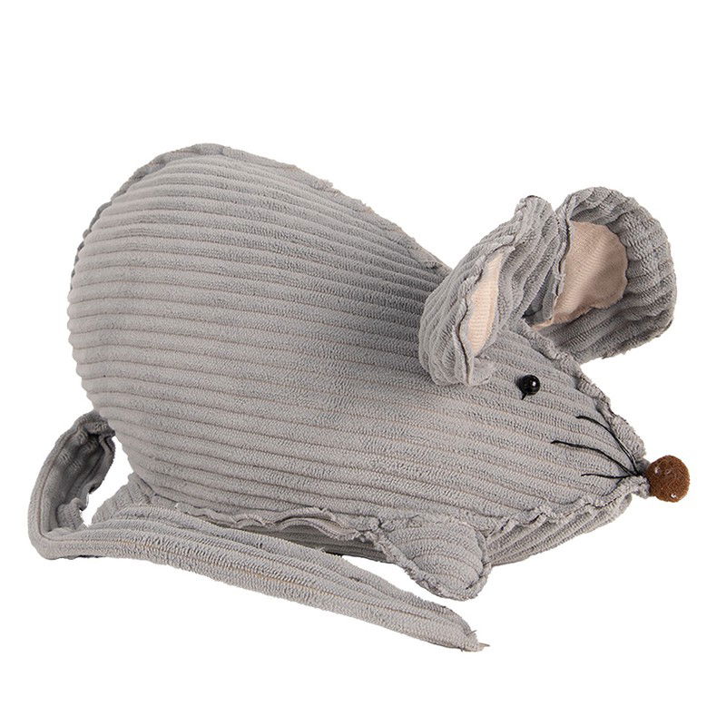 Clayre & Eef Deurstopper Muis 28x15x16 cm Grijs Synthetisch - 