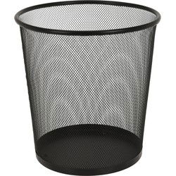 Kantoor prullenbak / papierbak - inhoud 19 liter - draad metaal - zwart - Prullenmanden