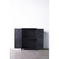 Lockerkast Zwart Metaal - 76x40x110cm - Robby