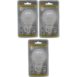 3x Led lamp / bulb E27 met bewegingssensor - Lamp (bolletje)