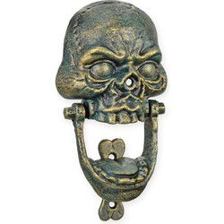 A CAST IRON SKULL DOOR KNOCKER