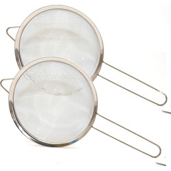 Keukenzeefje - 2x - RVS Edelstaal - 20 cm - vergiet / zeef - Keukenzeefjes