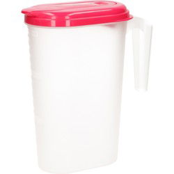 Plasticforte Schenkkan - met roze deksel - 1,6L - kunststof - Schenkkannen