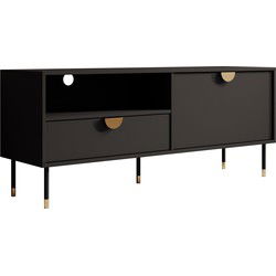 Meubella - TV-Meubel Veerle - Zwart - 140 cm