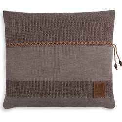 Knit Factory Roxx Sierkussen - Bruin/Taupe - 50x50 cm - Inclusief kussenvulling
