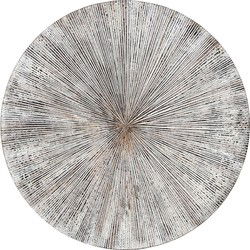 PTMD Wandpaneel Rond M - 90x2x90 cm - Hout - Wit