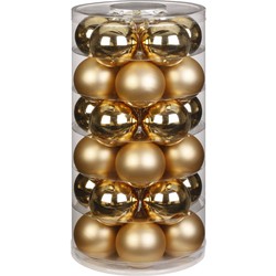 Christmas Goods Kerstballen set - 30x stuks - glas - goud - 6 cm - Kerstbal