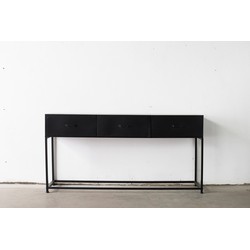 Sidetable Zwart Metaal - 160x35x80cm - Mario