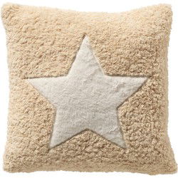 Textino MALIN - Kussenhoes 45x45 cm - met teddykrullen - Natural - beige - Textino