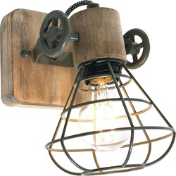 Trendy Spot - Anne Light & Home - Hout - Trendy - E27 - L: 14cm - Voor Binnen - Woonkamer - Eetkamer - Groen