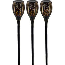 Set van 10x stuks solar tuinlampen/fakkels met vlameffect op zonne-energie 78 cm - Fakkels