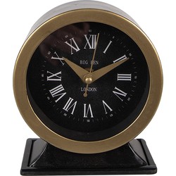 Clayre & Eef Tafelklok  14 cm Zwart Ijzer Glas Big Ben London Tafelklokken Binnen