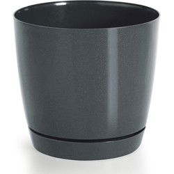 Prosperplast plantenpot - kunststof - antraciet - D24 x H22 cm - Plantenpotten
