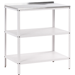 VILAMA - Buitenkeuken eiland - Wit - 80x50x92 cm - Staal