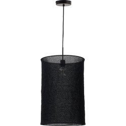 Kave Home - Lampenkap van zwart linnen voor plafondlamp Mariela Ø 40 x 60 cm