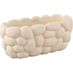 PTMD Bloempot Mikay - 45x20x20 cm - Cement - Wit