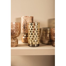 PTMD Windlicht Belinsu - 12x12x25 cm - Glas - Koper