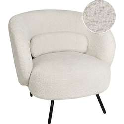 Beliani MAKELA - Fauteuil-Wit-Bouclé