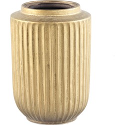 PTMD Harris Gold ceramic round pot high with lines S