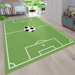 Kindervloerkleed - Binola - Voetbalveld - Groen - 200x290 cm