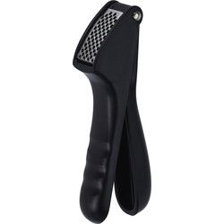 Excellent Houseware Knoflookpers - zwart - RVS - kunststof - 17 cm - Knoflookpersen