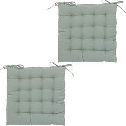 Atmosphera Stoelkussen - 6x - mintgroen - katoen - 38 x 6 cm - zitkussen - tuinstoelkussens