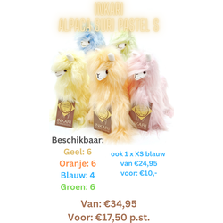 Inkari - Alpaca knuffel Suri pastel mint S Super Sale