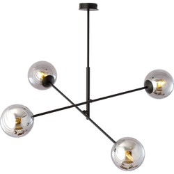 moderne hanglamp Parisi Zwart 4-lichts