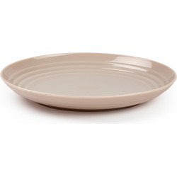 PlasticForte Rond diner bord/camping bord - Dia 25 cm - beige - kunststof - Dinerborden