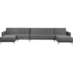 Beliani ABERDEEN - Modulaire Sofa-Grijs-Fluweel