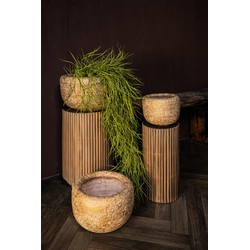 PTMD Bloempot Skye-leigh - 36x36x20 cm - Cement - Taupe